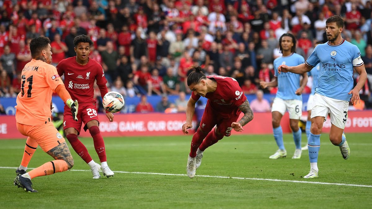 Darwin Núñez buteur lors de la victoire de Liverpool au Community Shield contre Manchester City (3-1)